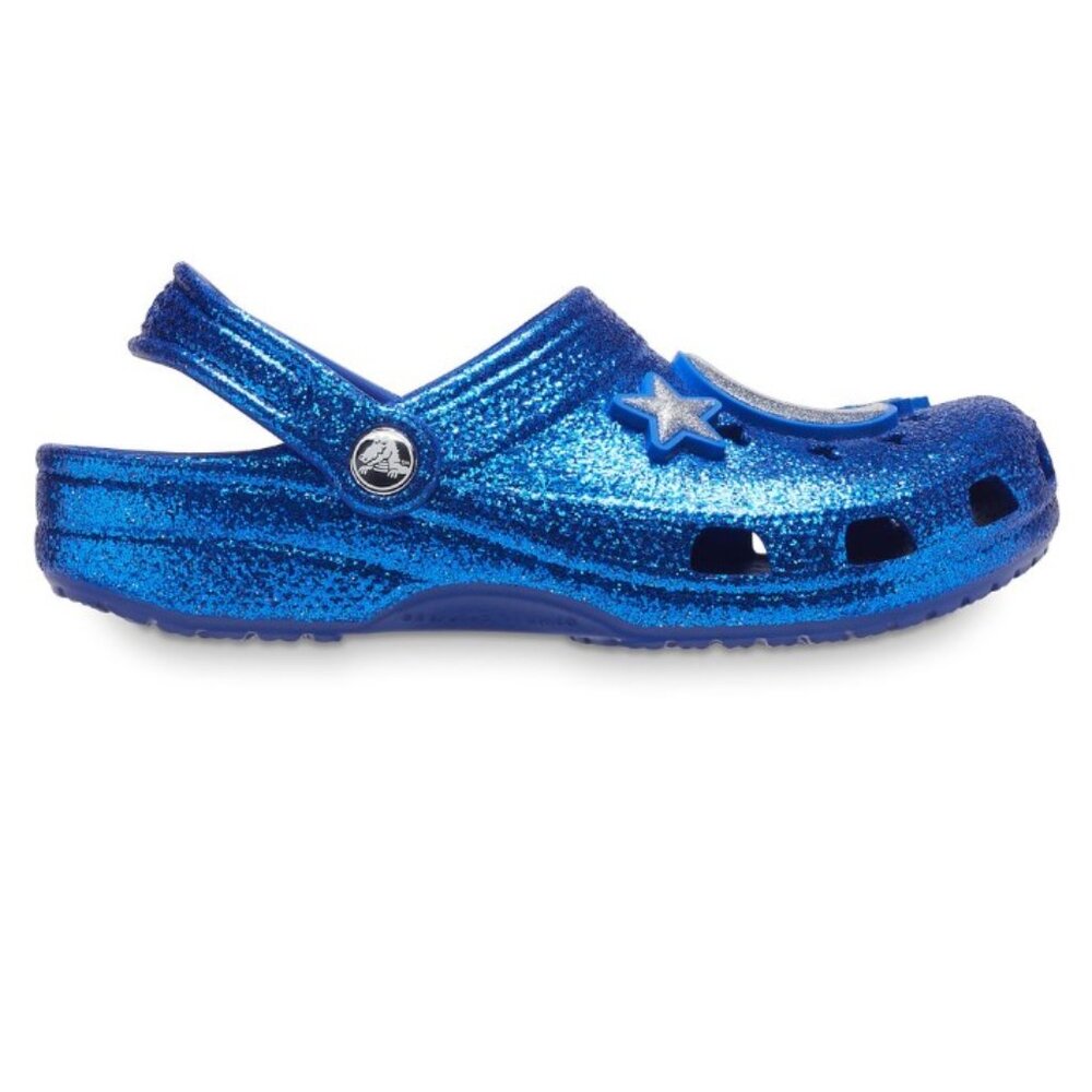 Disney Mickey Mouse Wishes Come True Blue Glitter Adult Clogs by Crocs NWT M4/W6 - Picture 2 of 3